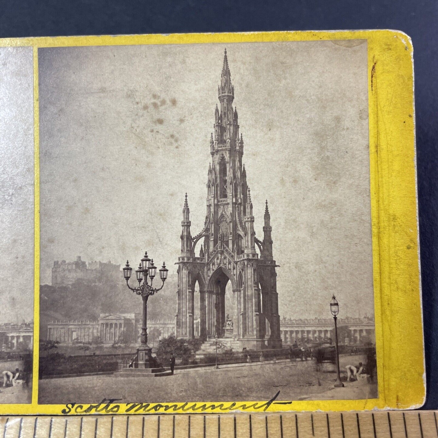 Antique 1870s Sir Walter Scotts Monument Edinburgh Stereoview Photo Card P381-12