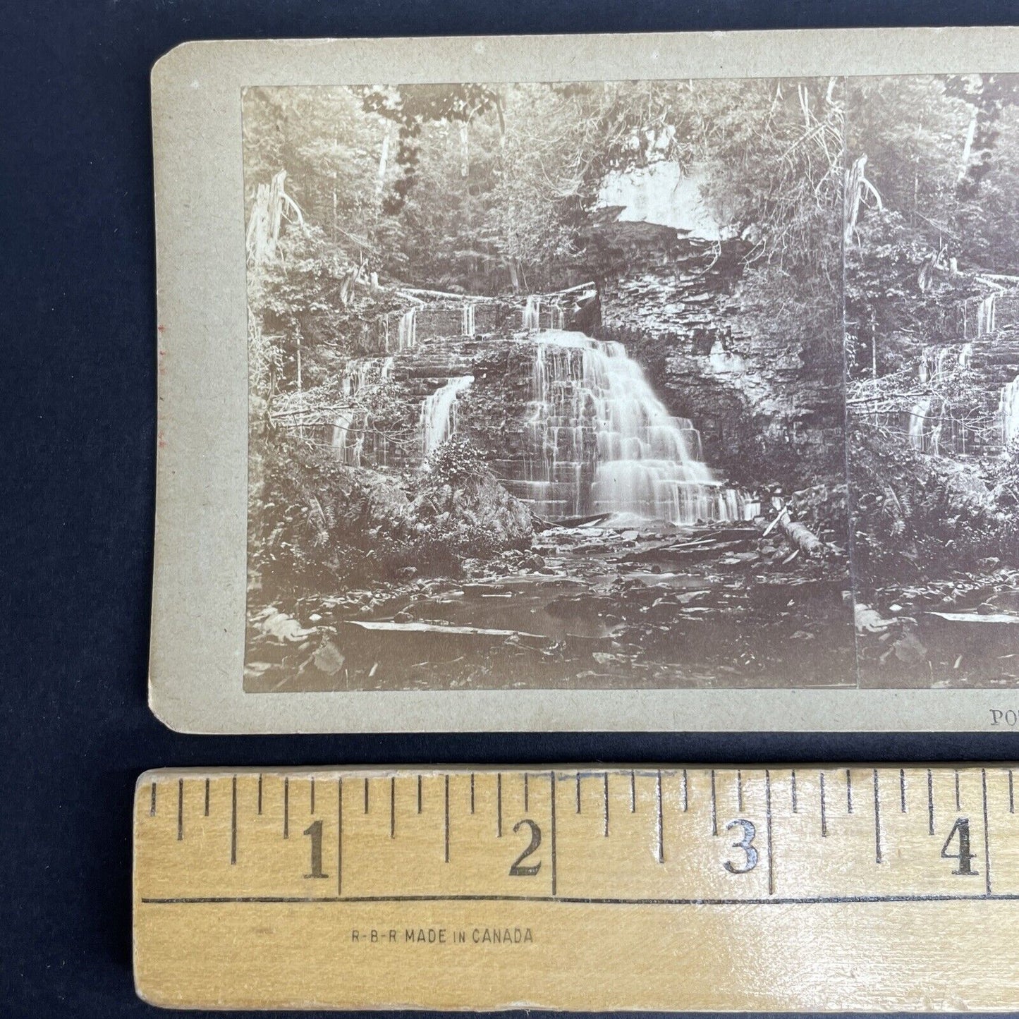 Antique 1880's Jones Falls Pottawatomi River Ontario Stereoview Photo Card PC847