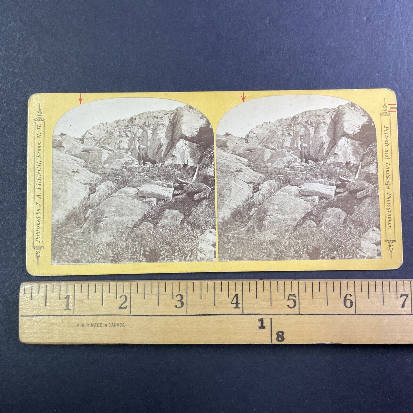 J.A. French Near Summit Mount Monadnock Stereoview New Hampshire c1870s Y878