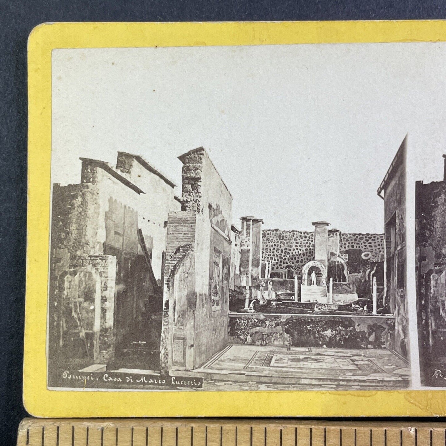 Pompeii Italy City Ruins Stereoview att M. Amodio Salt Print Antique c1860s Y111