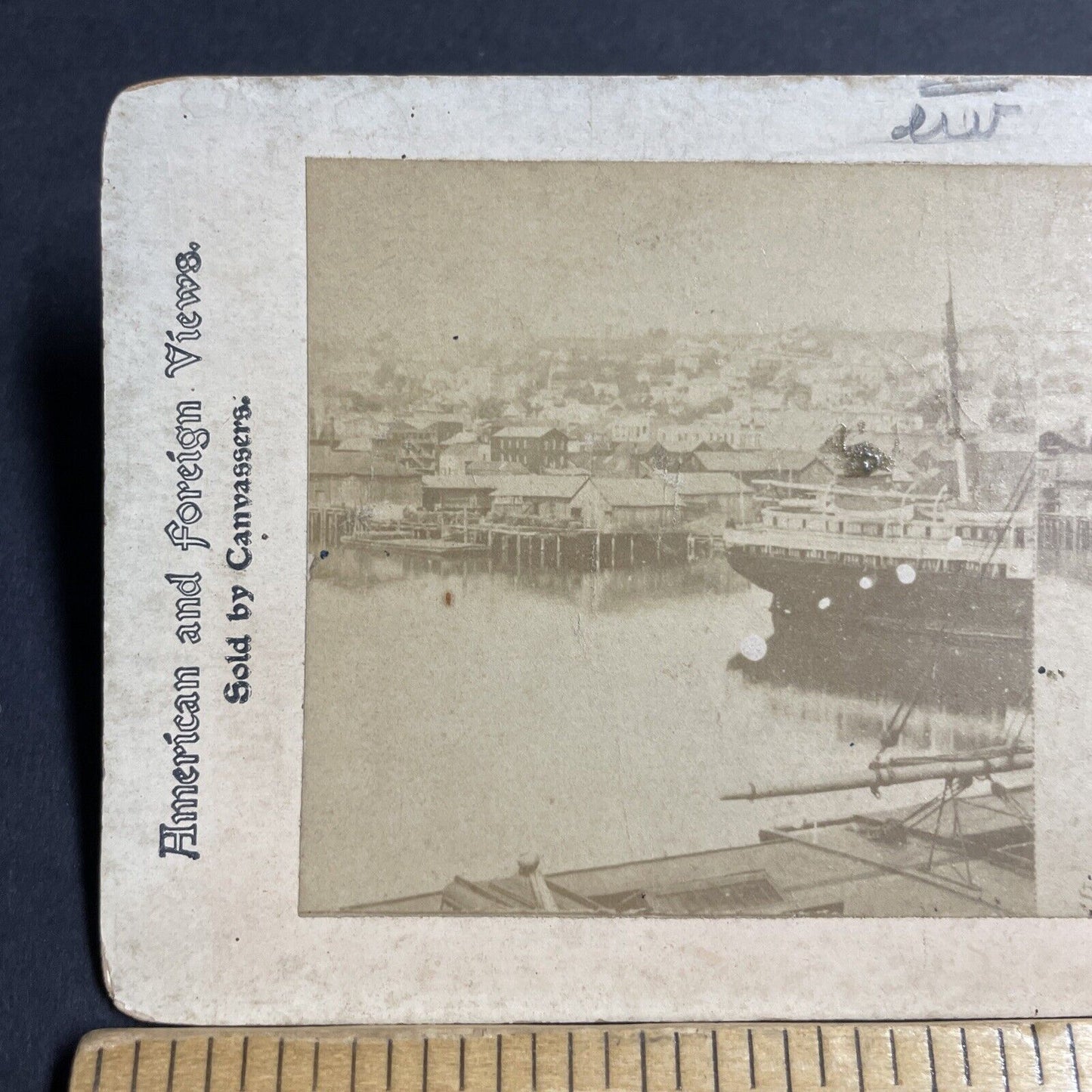 Antique 1870s Seattle Washington City View Stereoview Photo Card P4896