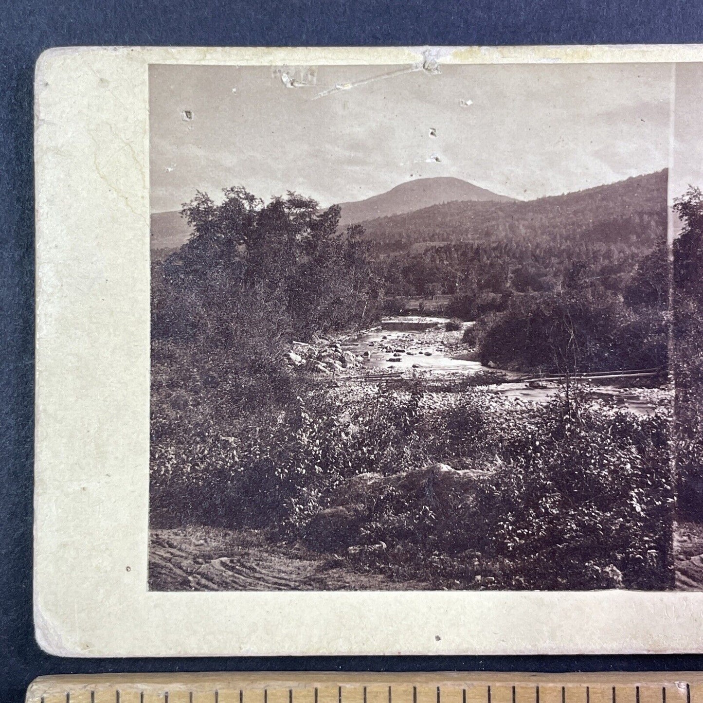 Saco River in Jackson New Hampshire Stereoview J.P. Soule Antique c1870s Y875