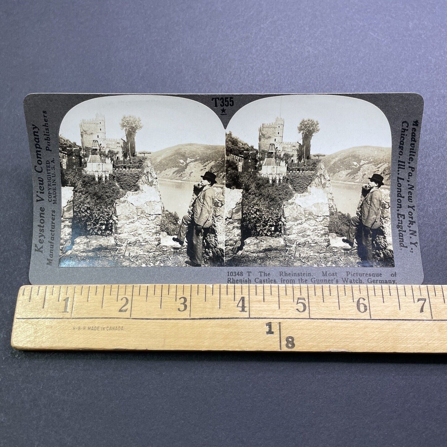 Antique 1909 German Man Smoking A Pipe Stereoview Photo Card V2863