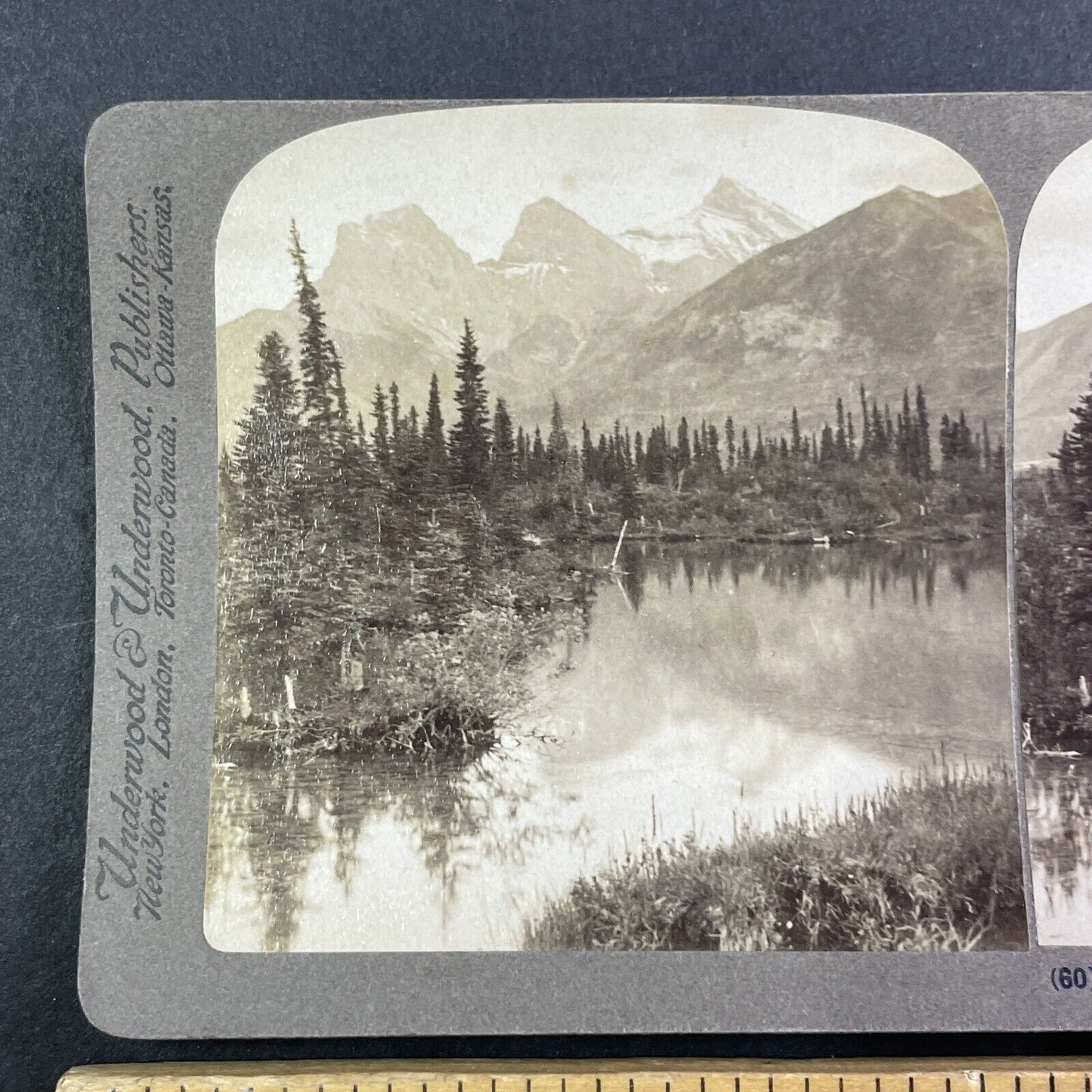 Bow River Valley Canmore Alberta Canada Stereoview Underwood c1900 Y857