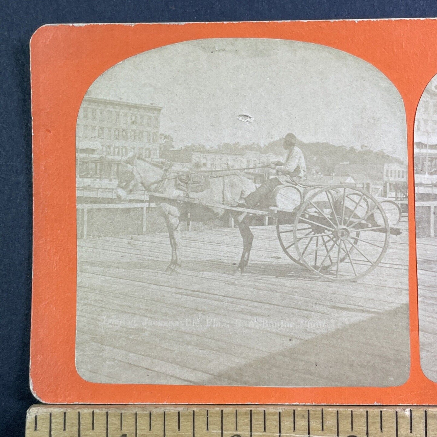 Horse And Buggy Hauls Rum Barrels New Orleans LA Stereoview Antique c1865 X1620