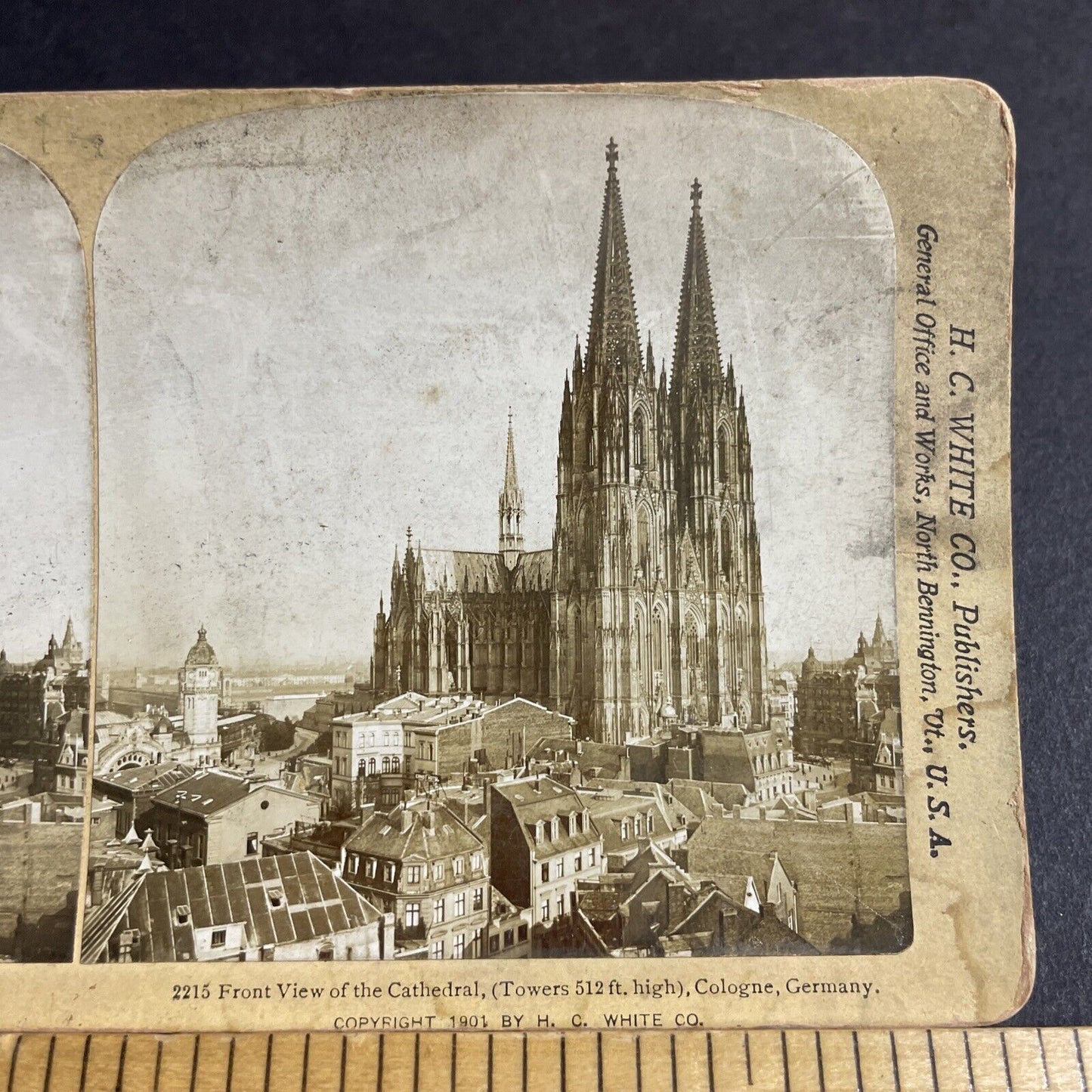 Antique 1901 The Great Church Cathedral Cologne DE Stereoview Photo Card P4480