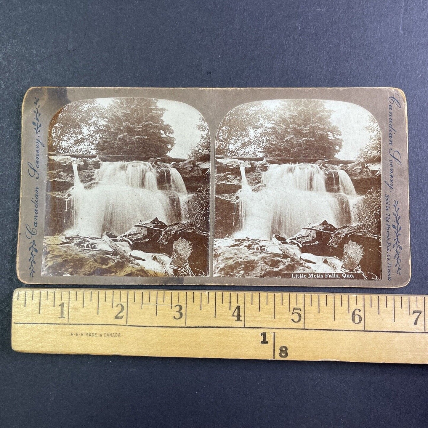 Cascade Falls Métis-sur-Mer Quebec Stereoview Cascade Brook Antique c1880s X3275