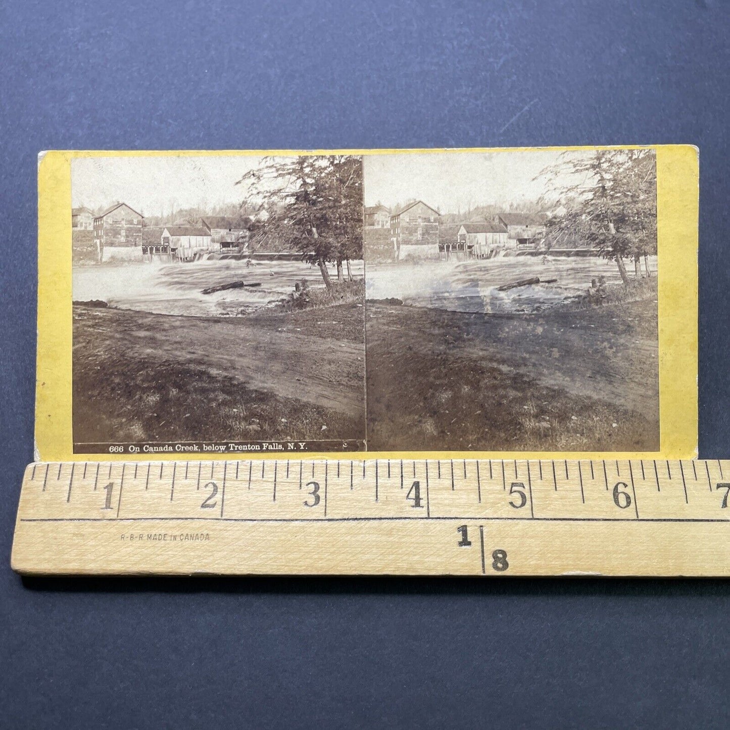 Antique 1870s Trenton New York Waterfalls Stereoview Photo Card P2526