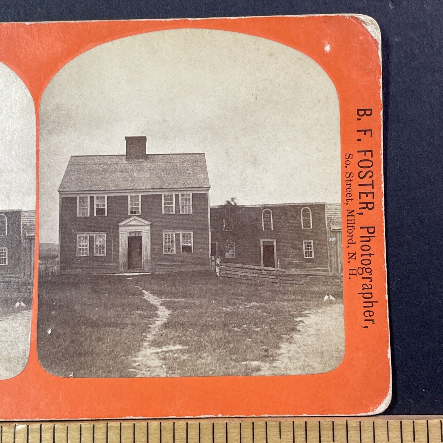 William Peabody House Milford NH Stereoview Photo BF Foster Antique c1869 X858