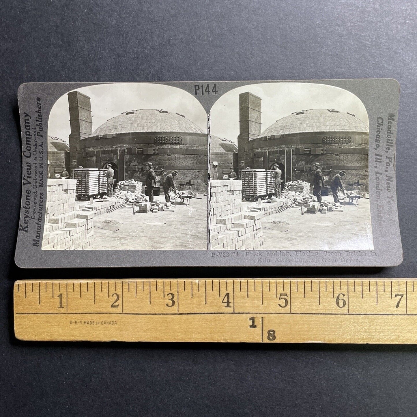 Antique 1910 Brick Making Factory Aldershot Ontario Stereoview Photo Card P1516
