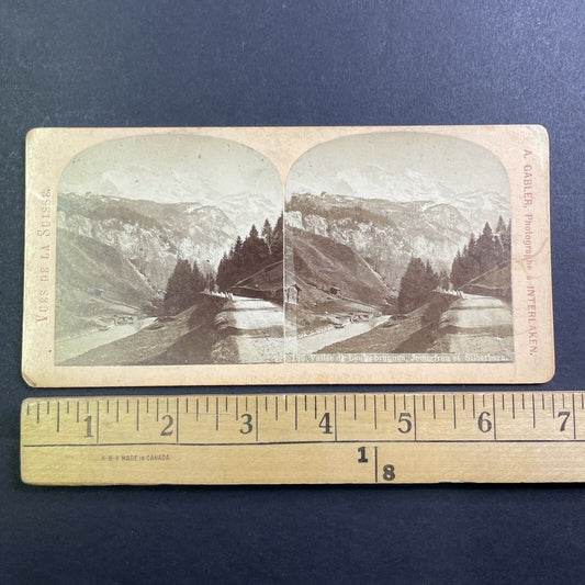 Lauterbrunnen Village Valley Stereoview Switzerland Antique c1872 X4062