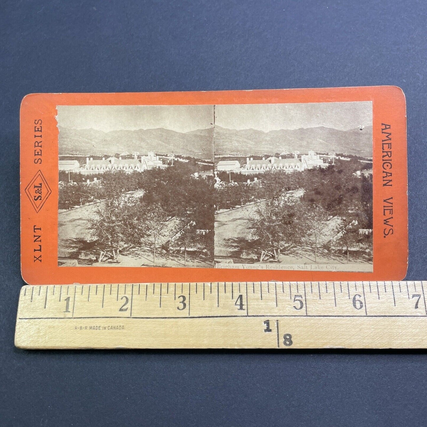 Antique 1870s Brigham Young House Mormon Residence Stereoview Photo Card V540