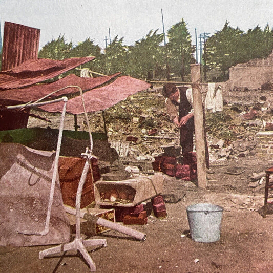 Antique 1910s San Francisco Earthquake Poverty Stereoview Photo Card 2300-30