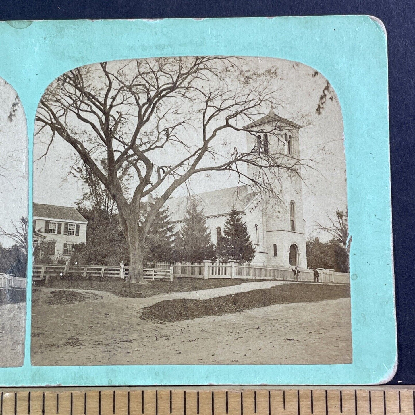 First Parish Church Crescent Place Haverhill MA Stereoview Antique c1867 X1617