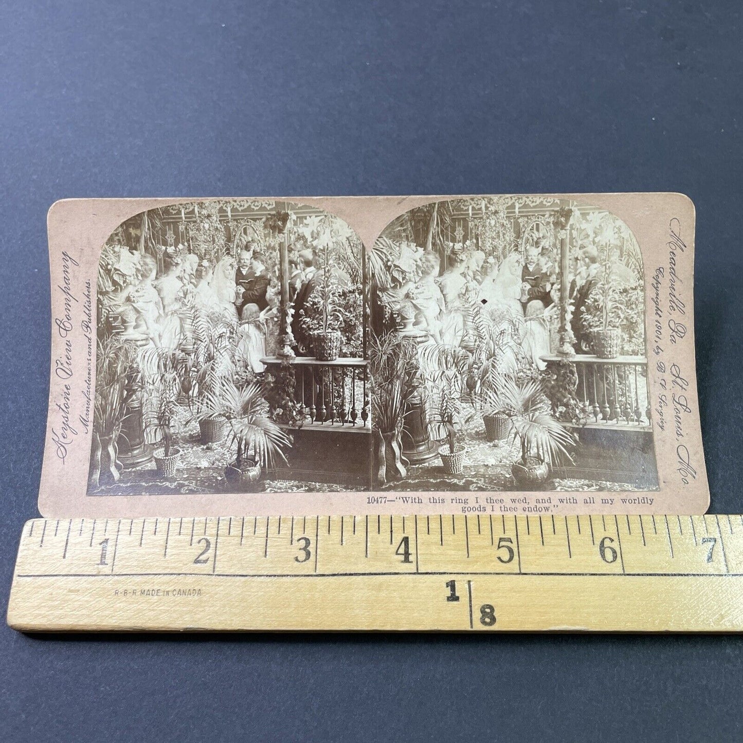 Antique 1901 Typical Victorian Wedding Scene Stereoview Photo Card P2847