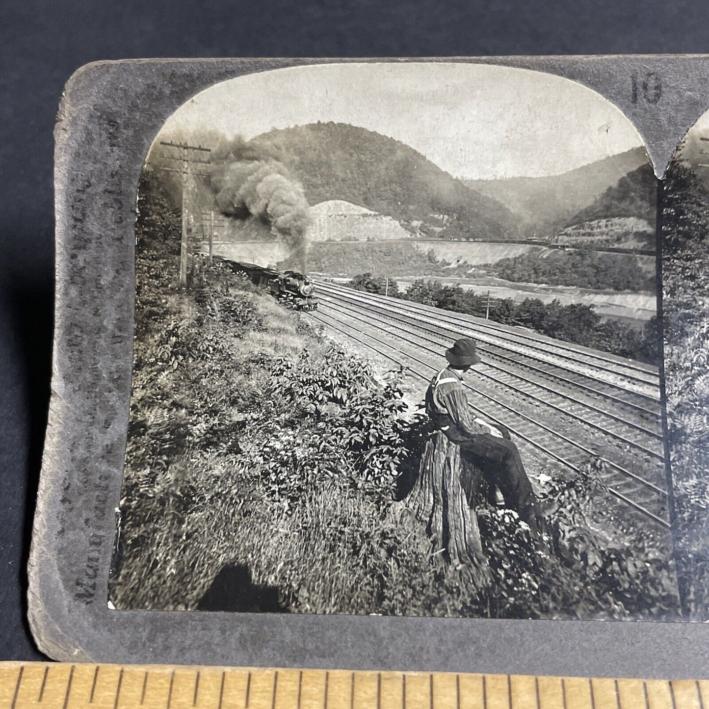 Antique 1910s Train Railroad Allegheny PA Stereoview Photo Card P4273