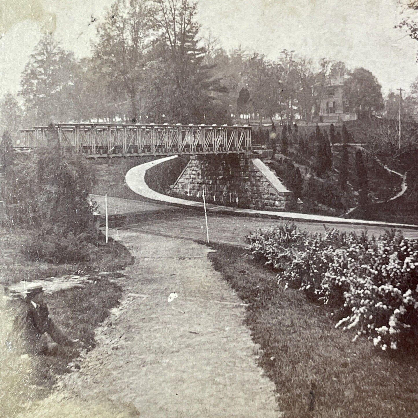 Sweet  Briar Park Stereoview King Of Prussia Pennsylvania Antique c1872 X1246