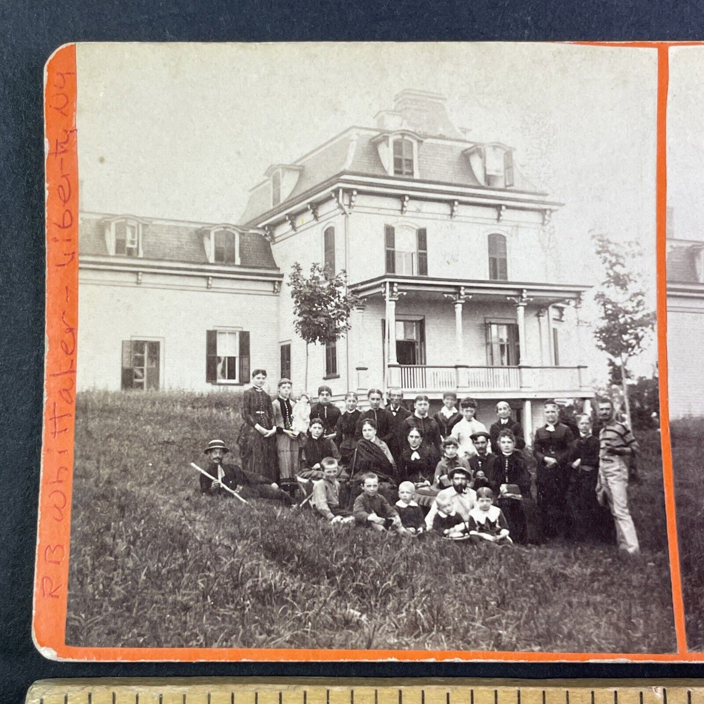 The Whittaker House Mansion Stereoview Liberty New York Antique c1870s Y2493