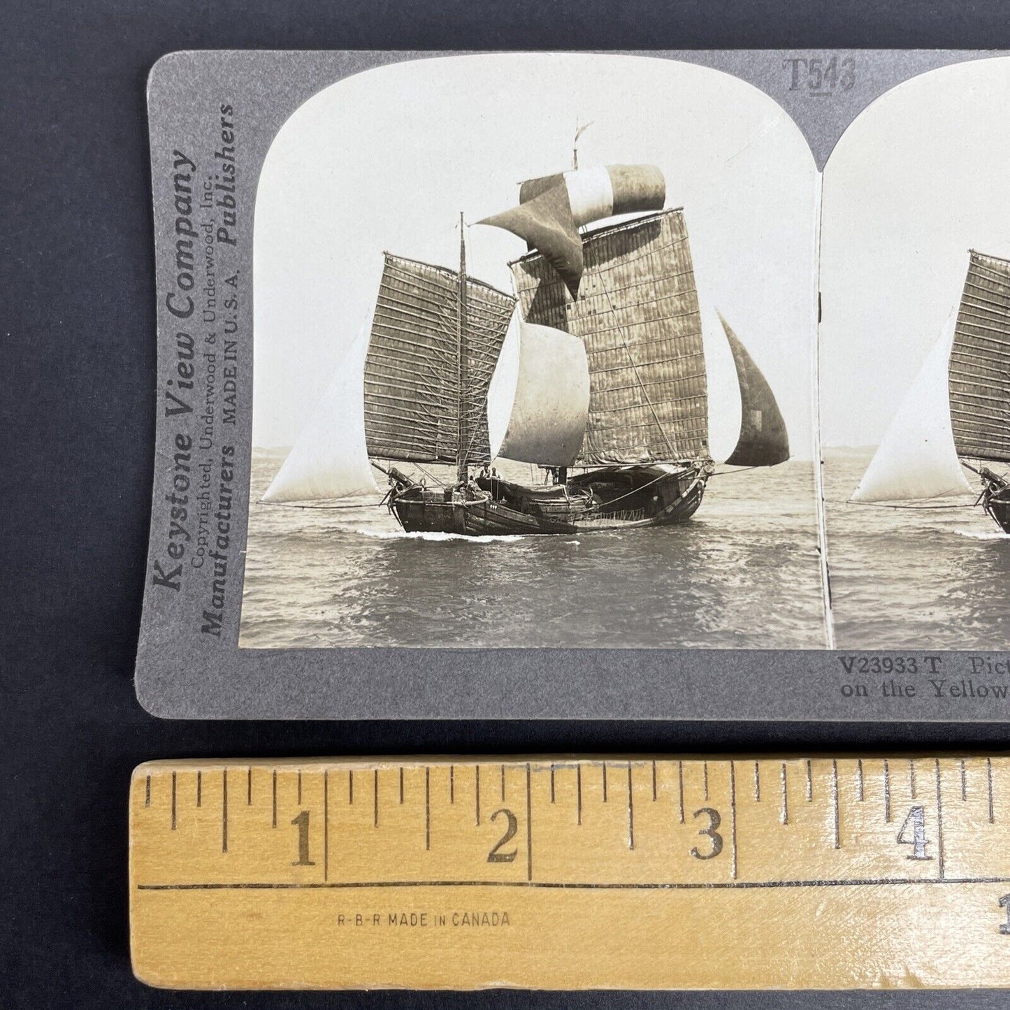 Antique 1912 Chinese Sailors On The Yellow Sea China Stereoview Photo Card P969