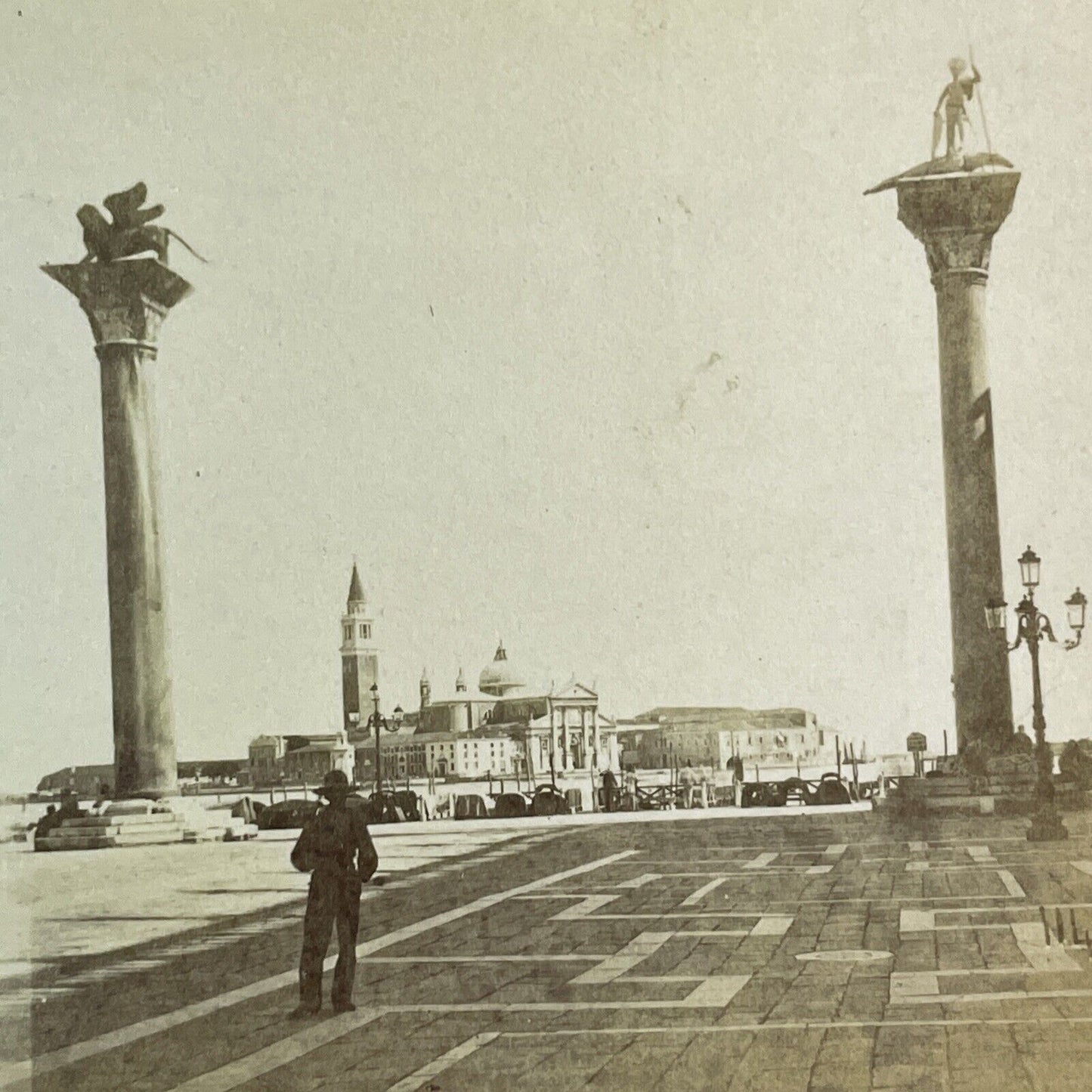 Piazetta Open Square Venice Stereoview C. Coen E. Figlio Antique c1865 X3752