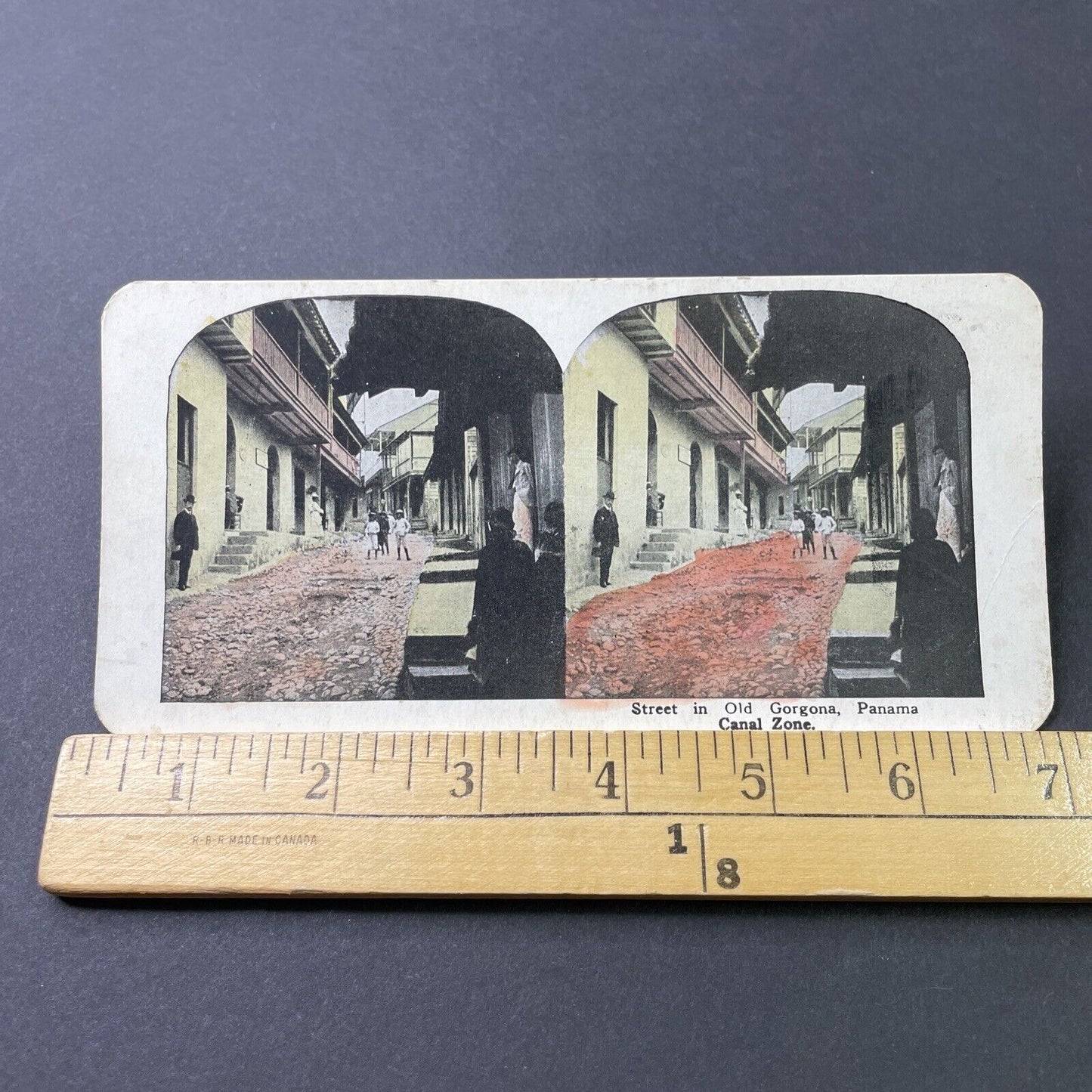 Antique 1910s Nueva Gorgona Panama City Street View Stereoview Photo Card P3023