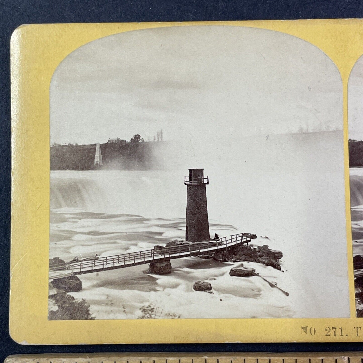 Terrapin Tower Niagara Falls New York Stereoview Antique c1870s Y1877