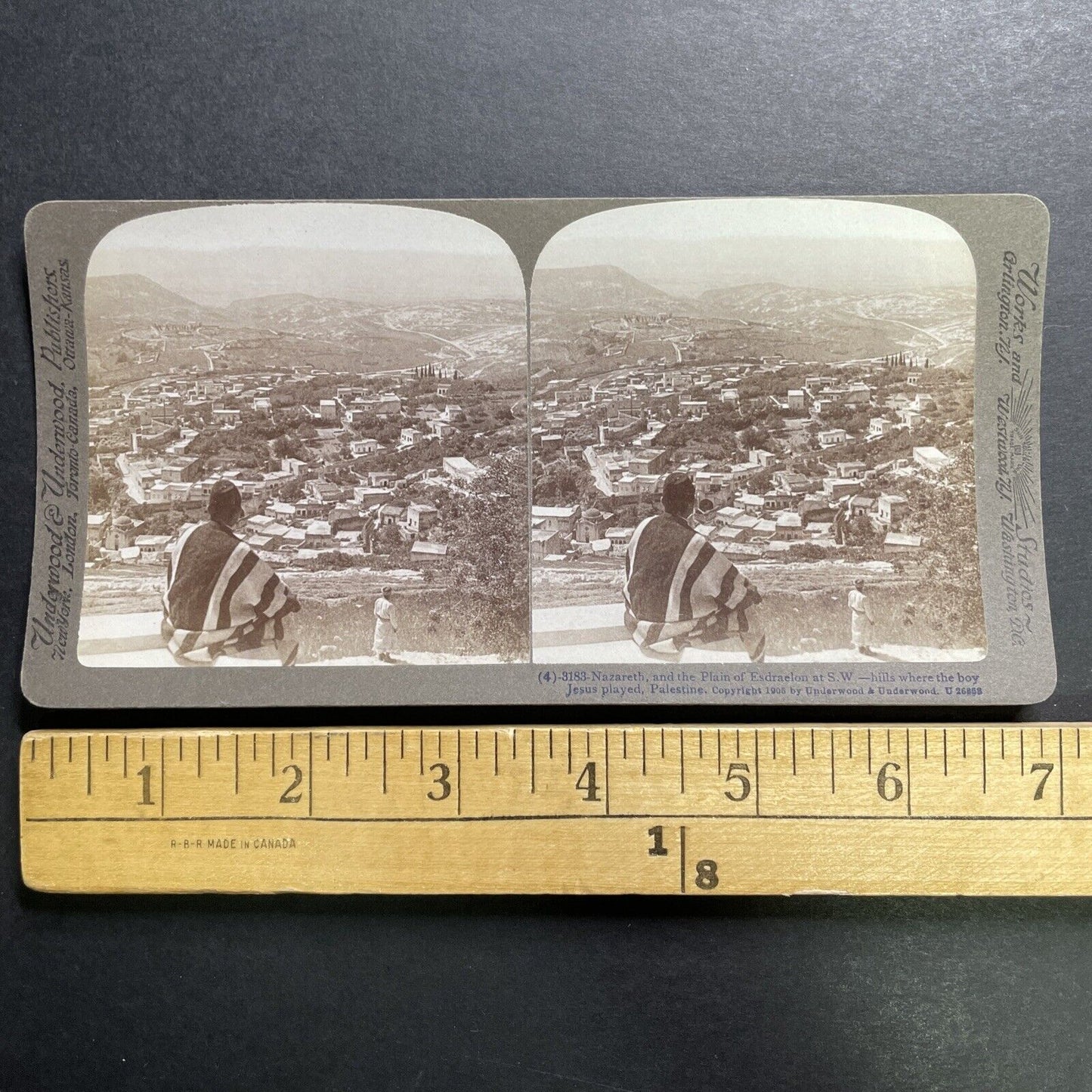 Antique 1905 The City Of Nazareth Israel Palestine Stereoview Photo Card P1333