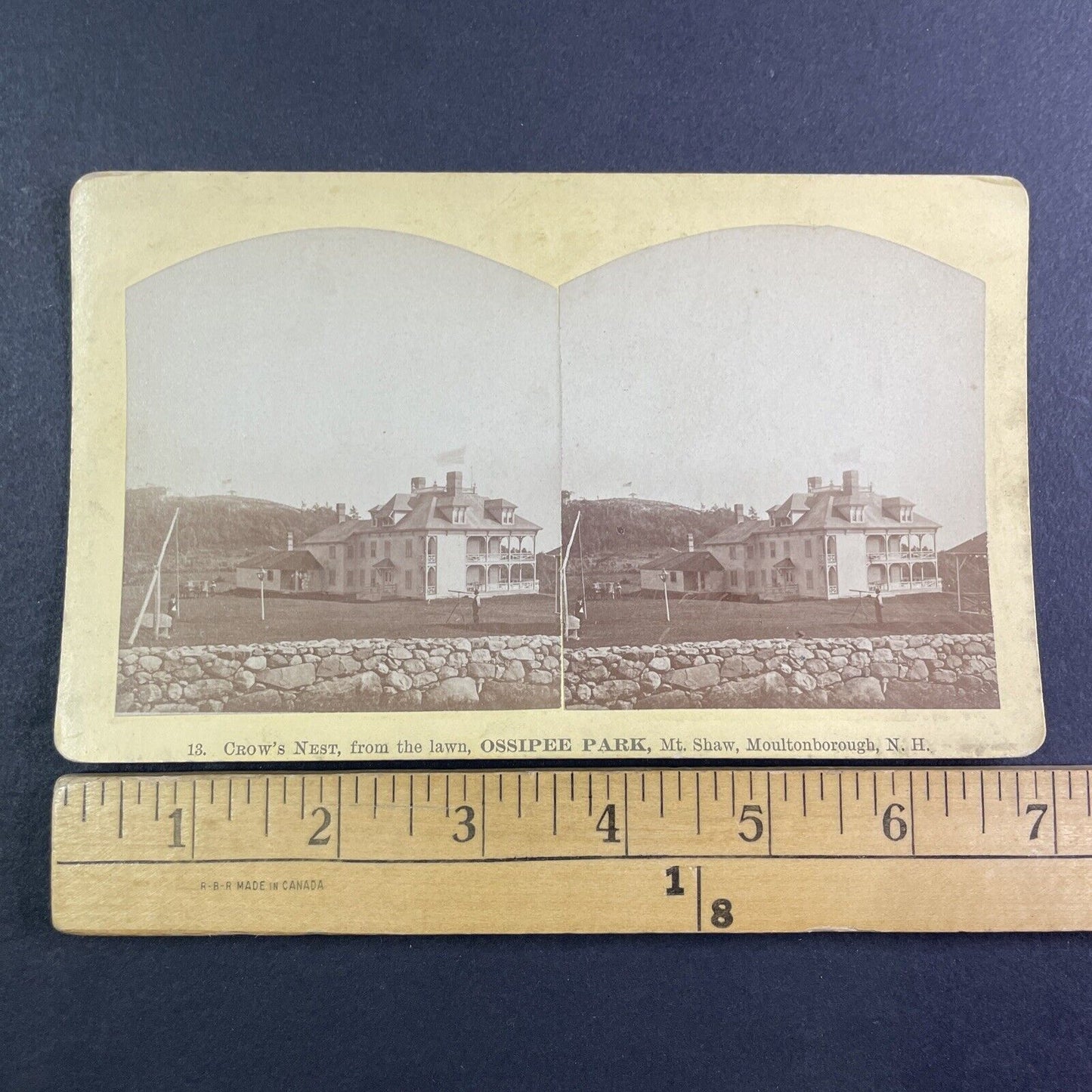 Crow's Nest Ossippee Park Mount Shaw Stereoview New Hampshire c1870s Y2267