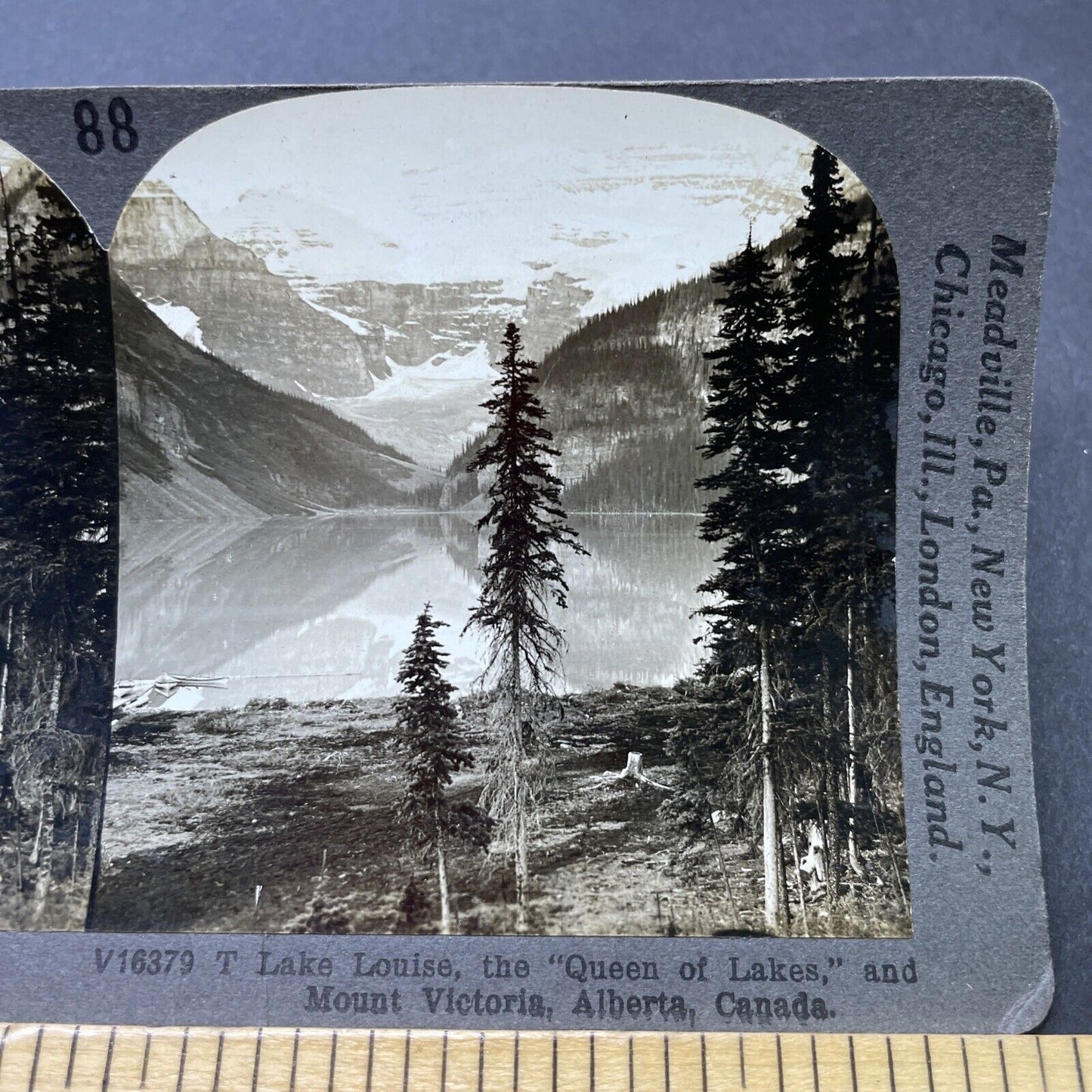 Antique 1910s Lake Louise Alberta Canada Stereoview Photo Card P2759