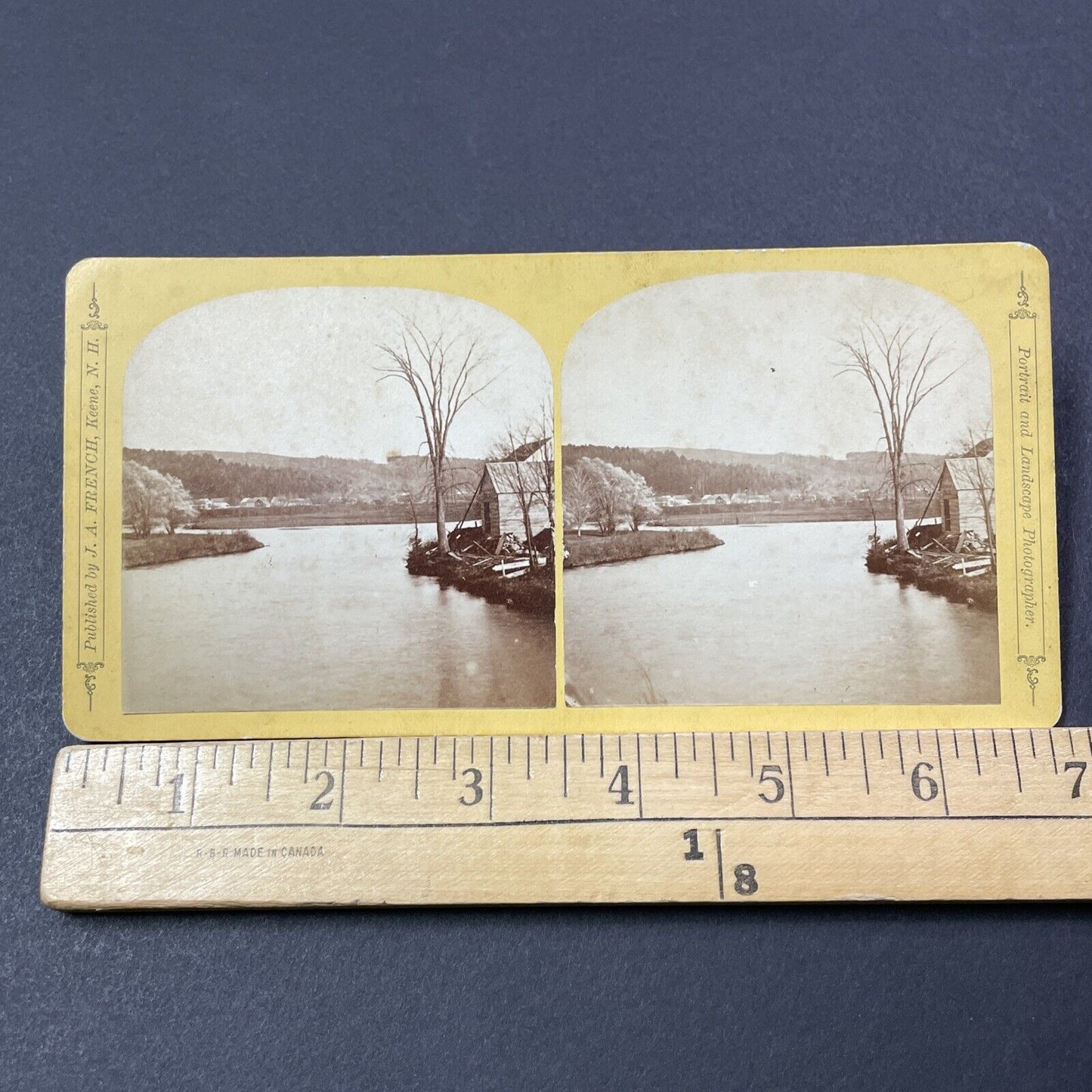 Antique 1870s Ashuelot River Keene New Hampshire Stereoview Photo Card V2142