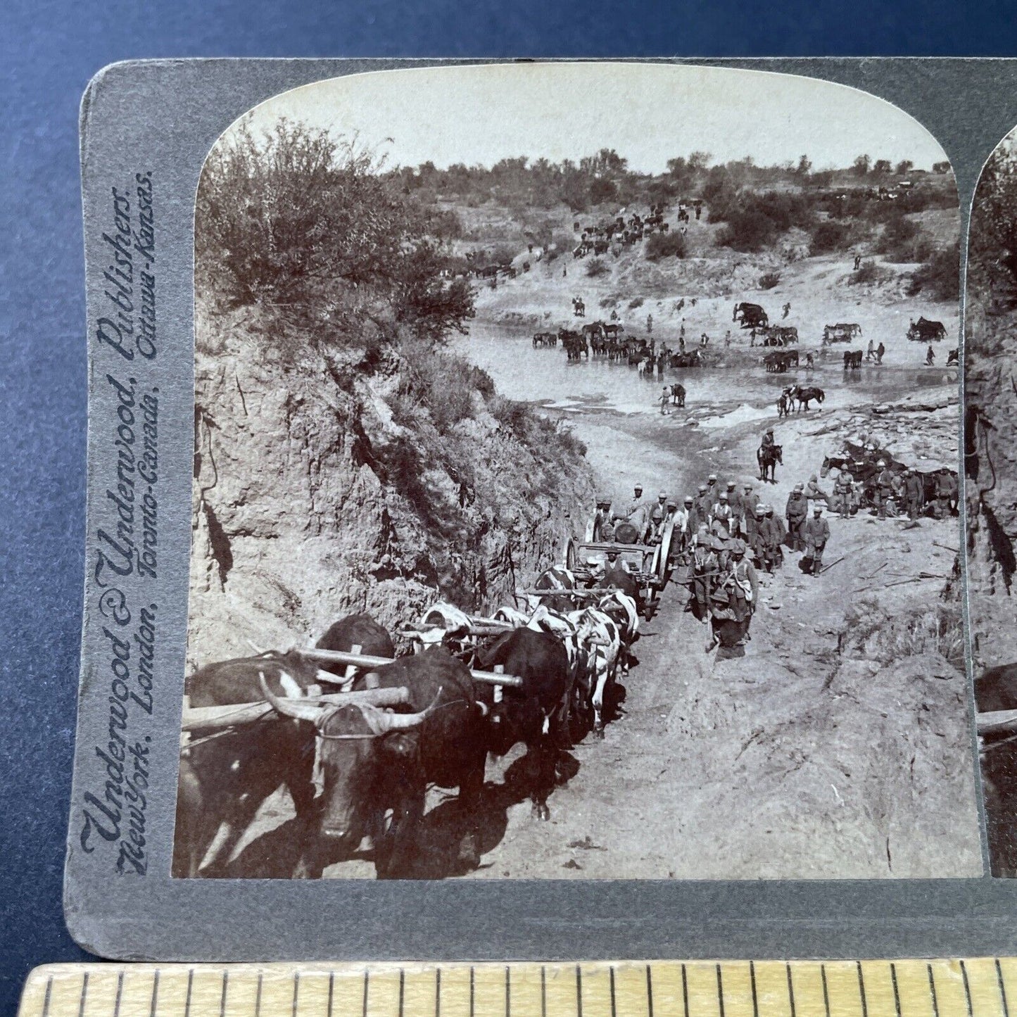 Antique 1901 British Army Advance Boer War Pretoria Stereoview Photo Card P3063