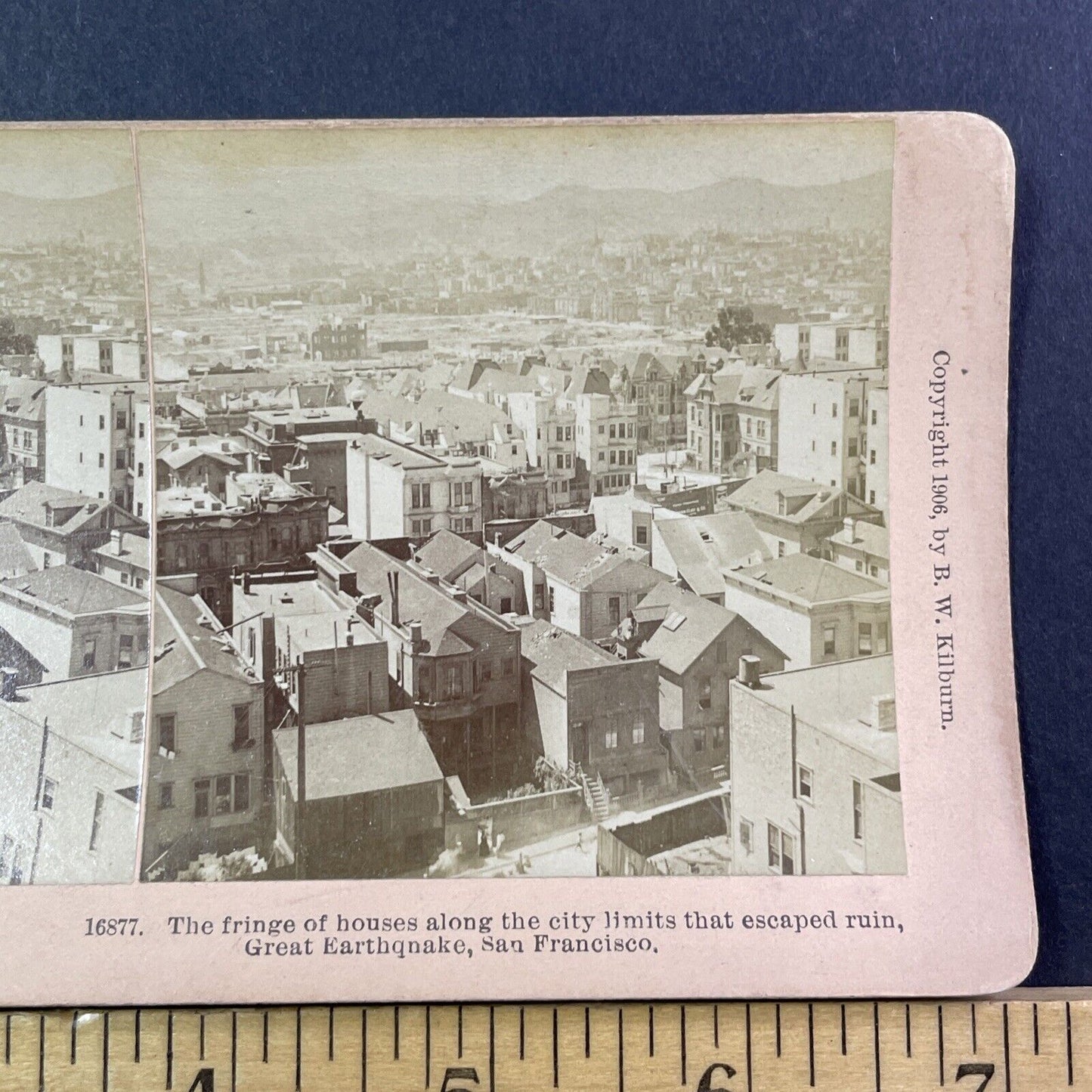 San Francisco Castro & Mission District Stereoview Photo Card Antique 1906 X806