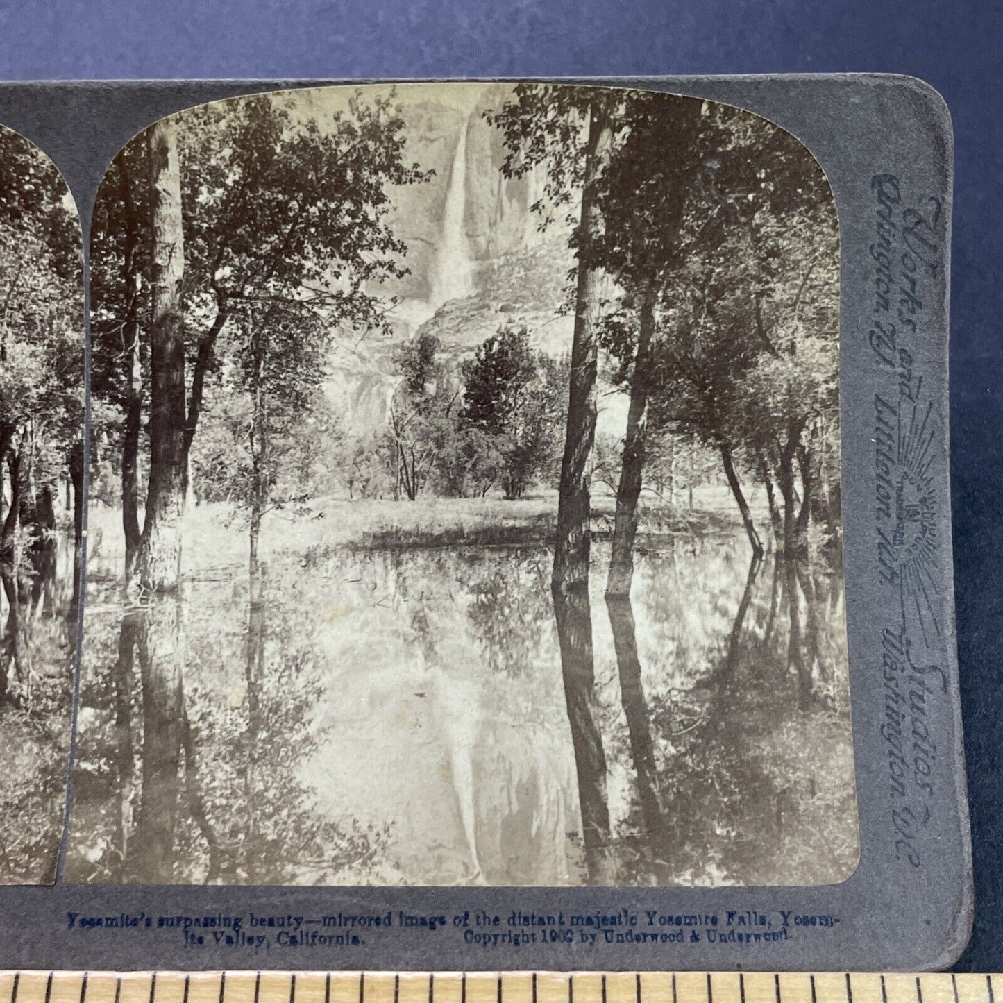 Antique 1902 Yosemite Falls California Stereoview Photo Card P3583