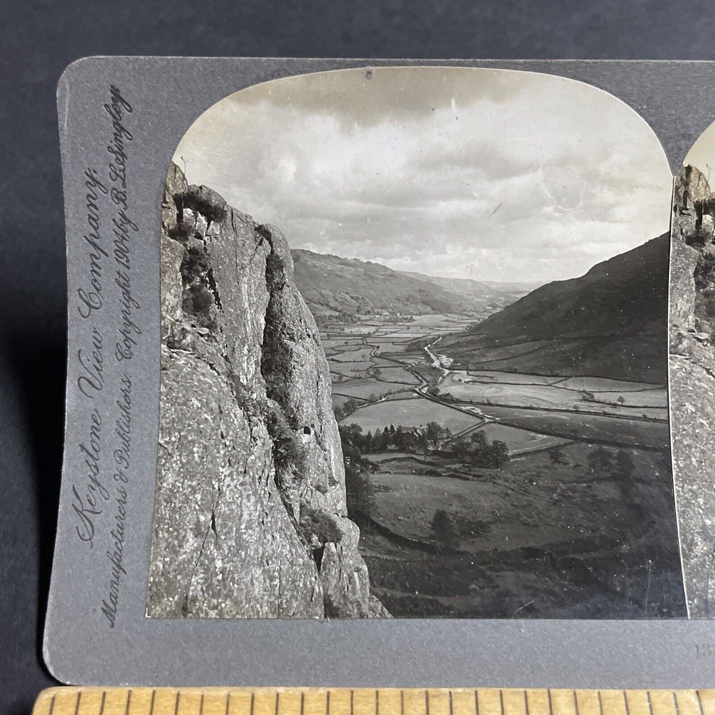 Antique 1904 Great Langdale Valley England Stereoview Photo Card P4552