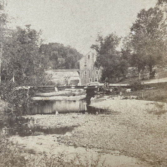 Antique 1860s Lumber Mill In North Conway NH Stereoview Photo Card V2015