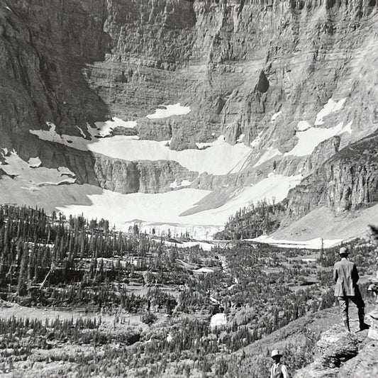 Antique 1910s Iceberg Lake Glacier In Montana Stereoview Photo Card V2168