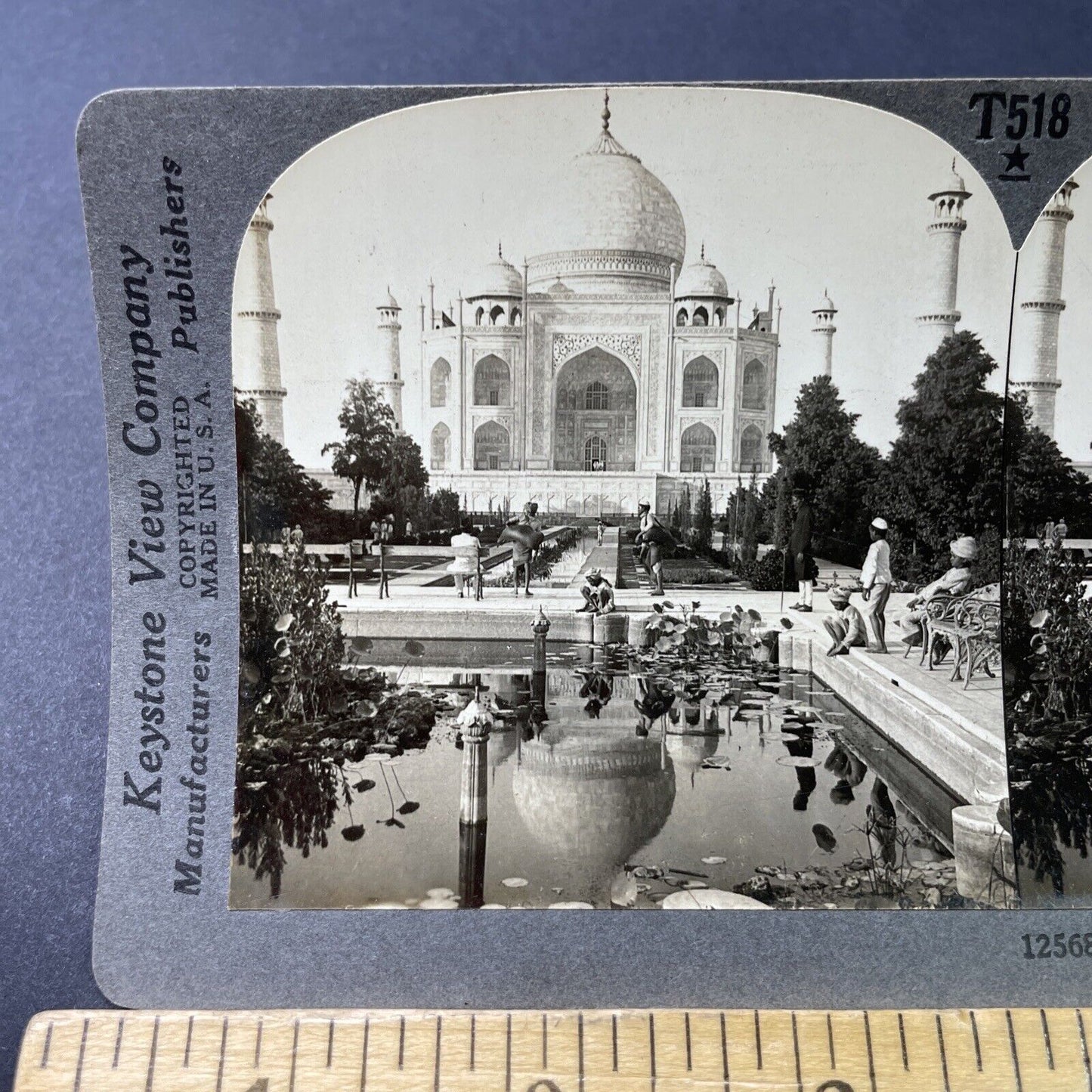 Antique 1910s The Taj Mahal In Agra India Stereoview Photo Card P3025