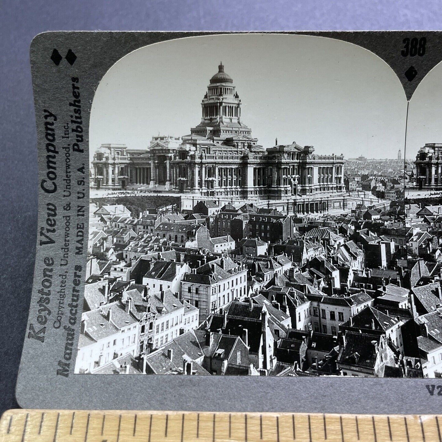 Antique 1920s Palace Of Justice Brussels Belgium Stereoview Photo Card V2934