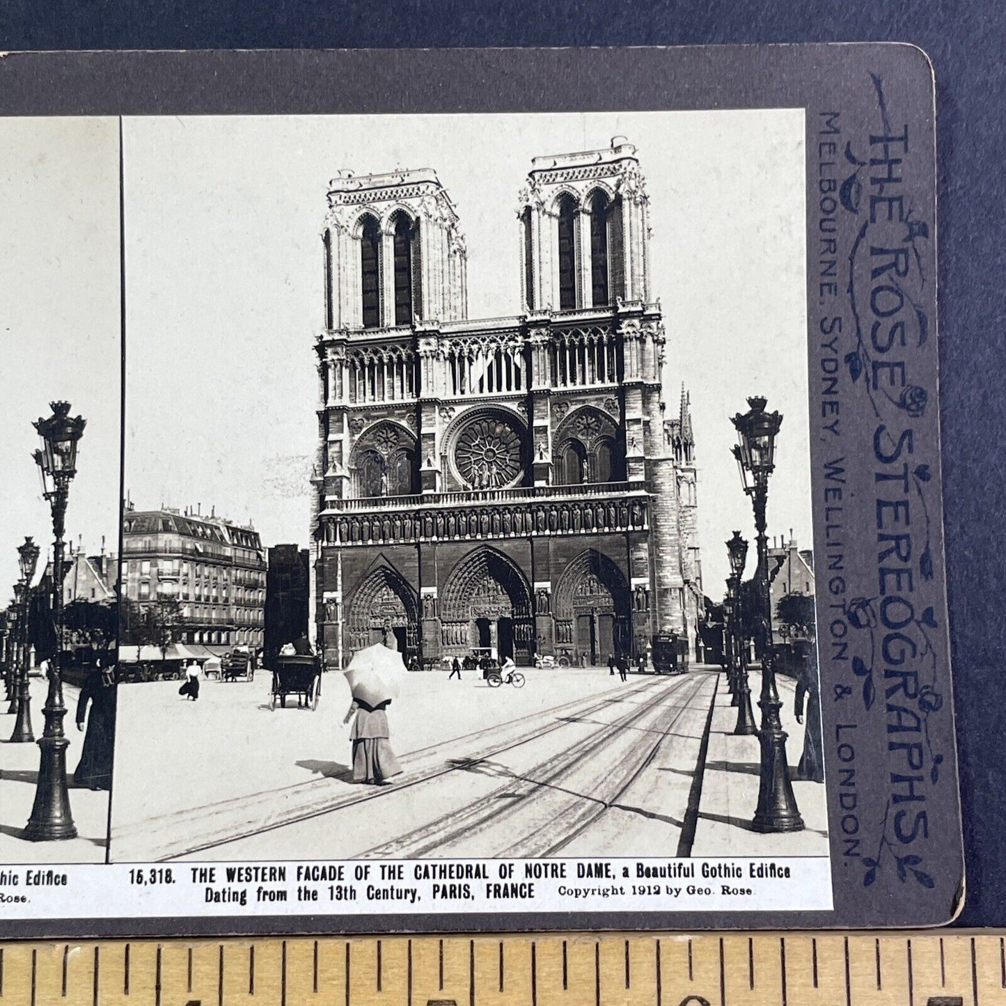 Notre Dame Church Paris France Stereoview George Rose Antique c1912 X3194