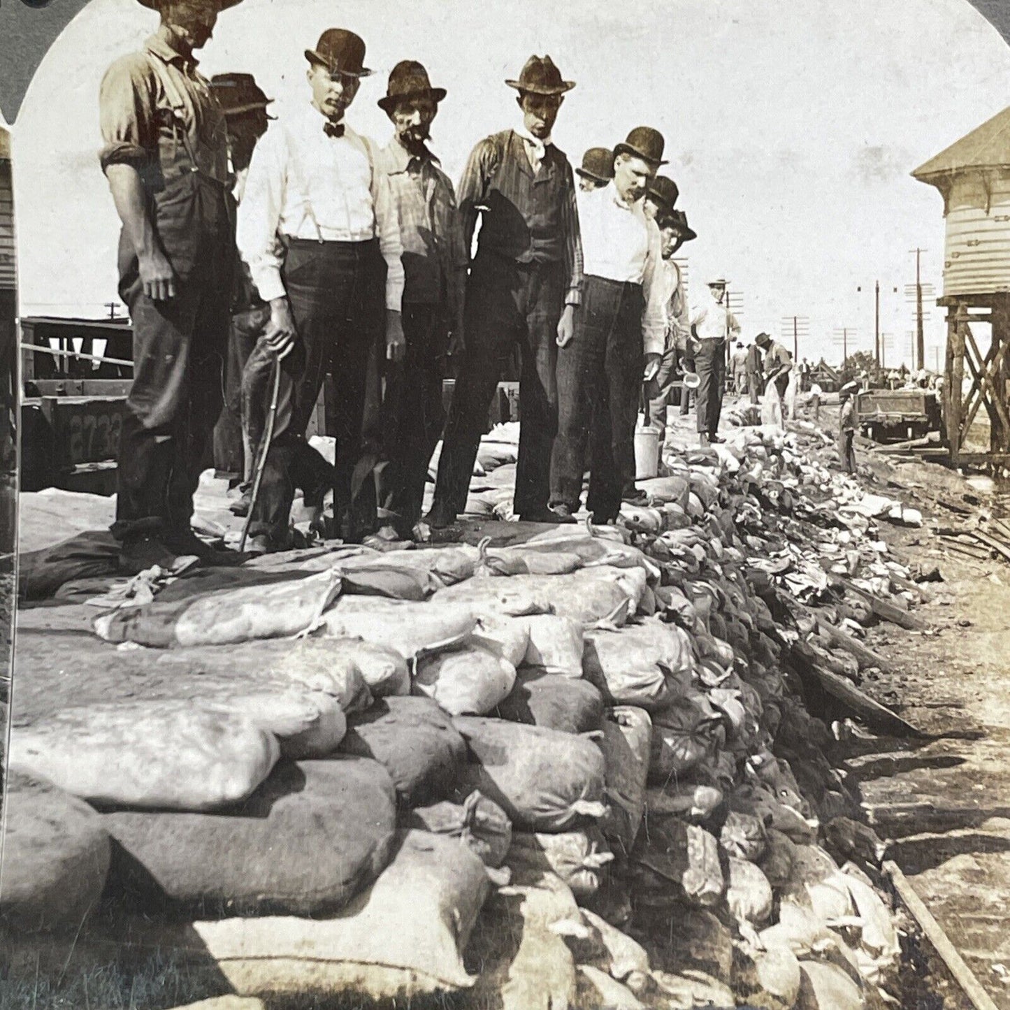 Mississippi River Flood Disaster Stereoview St. Louis MO Antique c1906 X4227