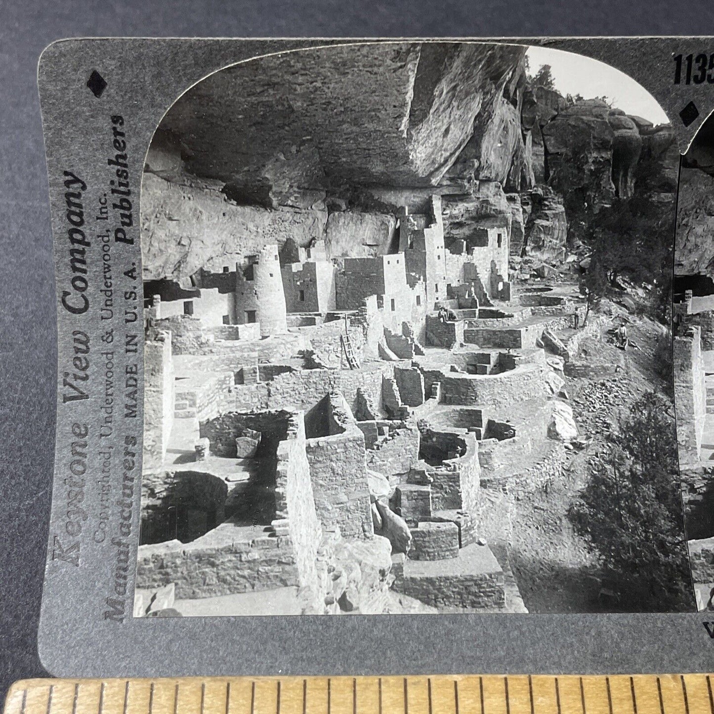 Antique 1920s Mesa Verde Stone Houses Colorado Stereoview Photo Card V2820