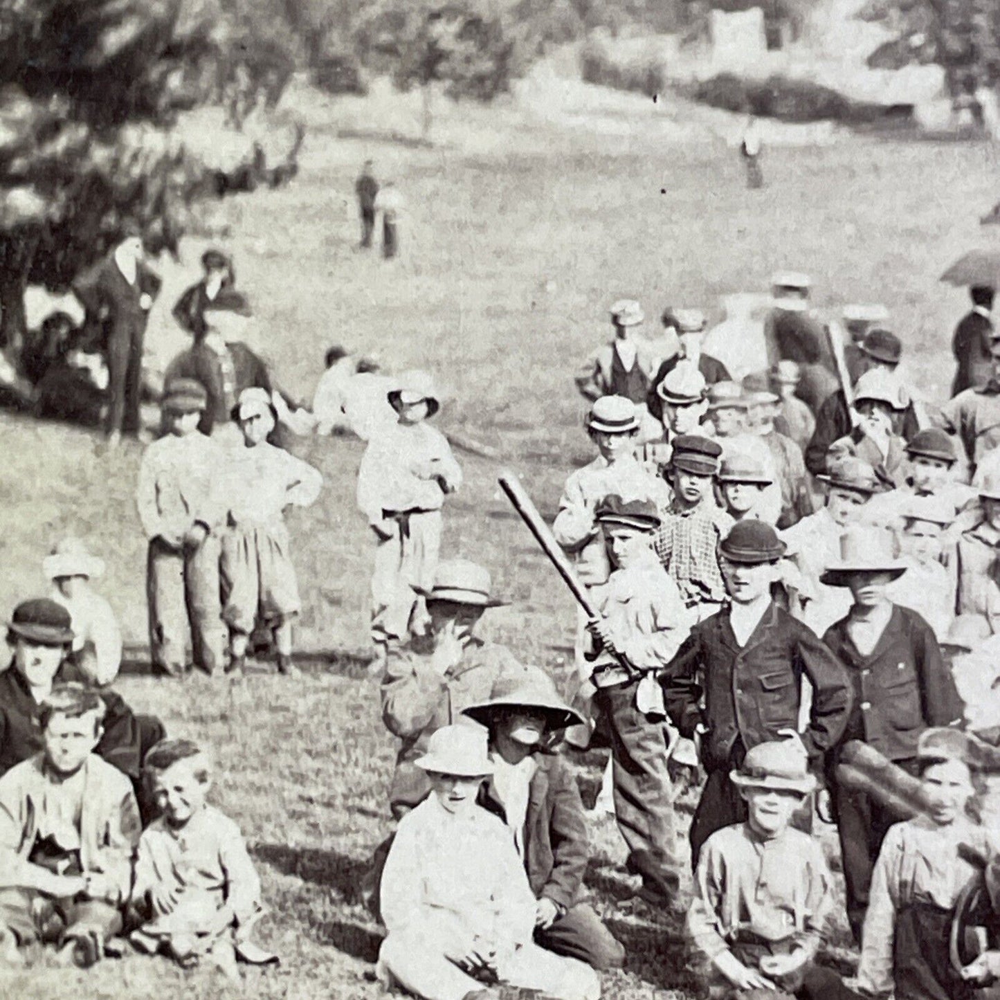 New York Knickerbockers? Central Park NY Stereoview Baseball Antique c1867 X4184