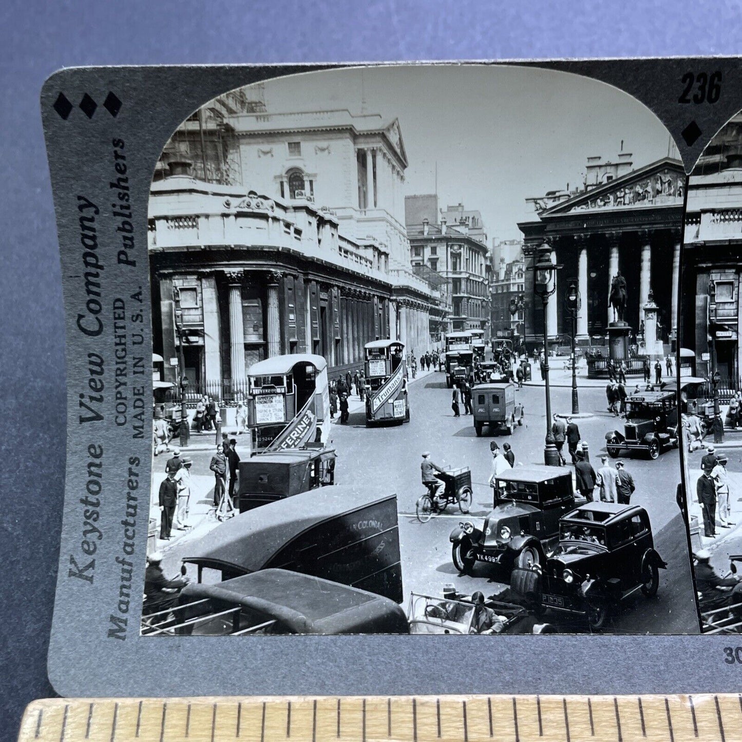 Antique 1920s Bank Of England Central Bank London Stereoview Photo Card V2960