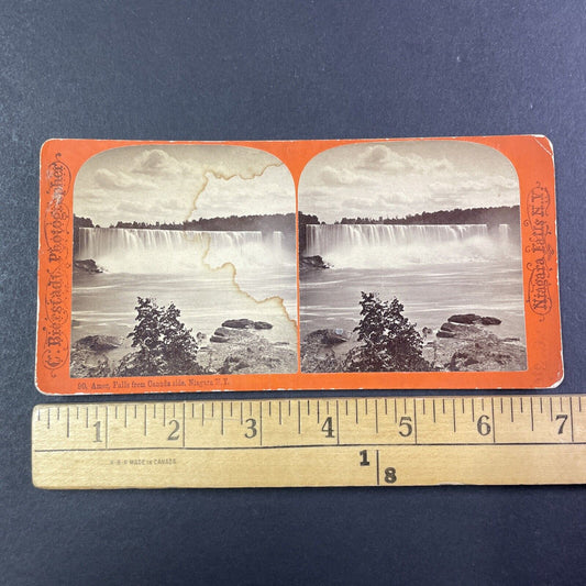 American Falls From Niagara Ontario Stereoview Charles Bierstadt c1870s Y1463