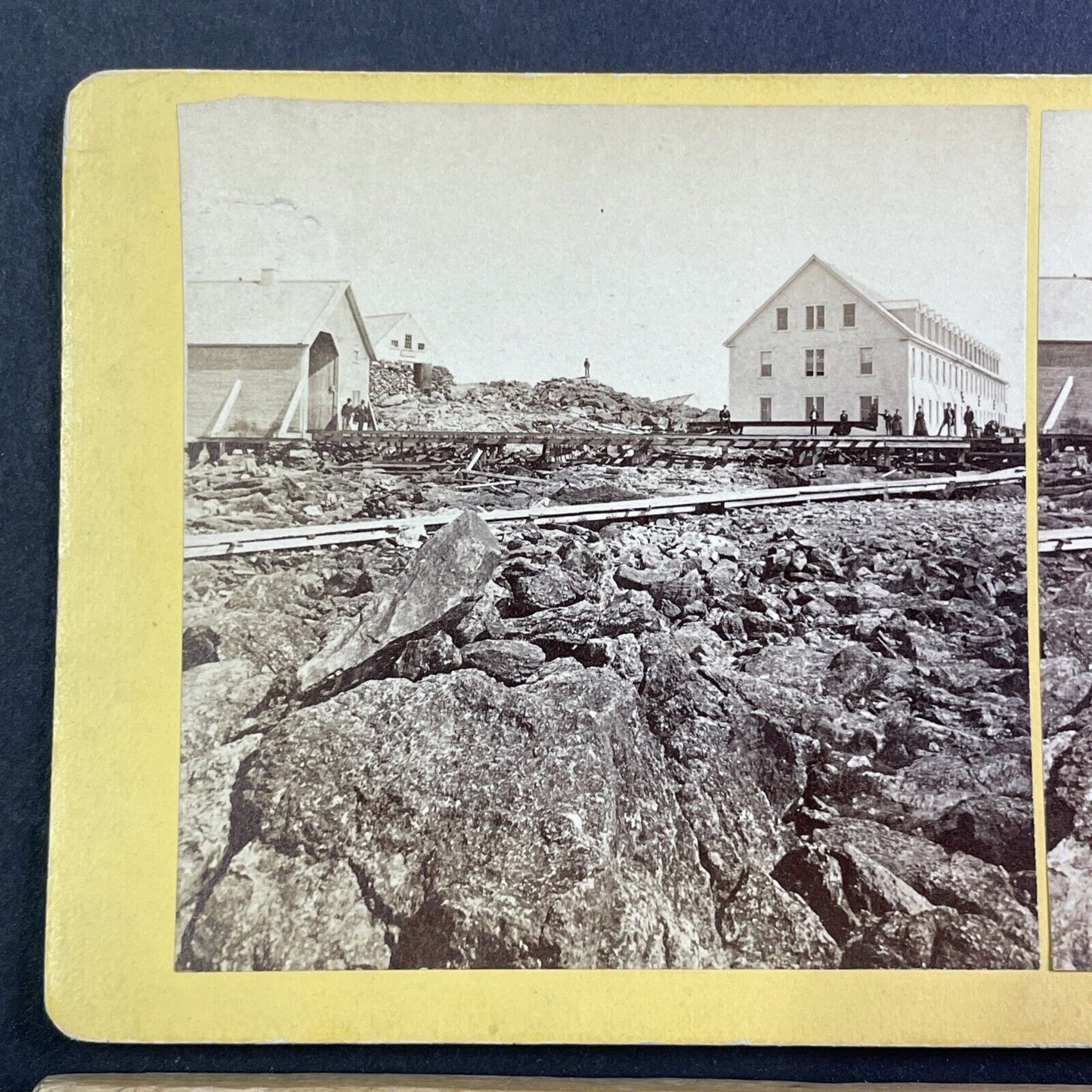 Mount Washington Railroad Summit Stereoview New Hampshire Antique c1870s Y459