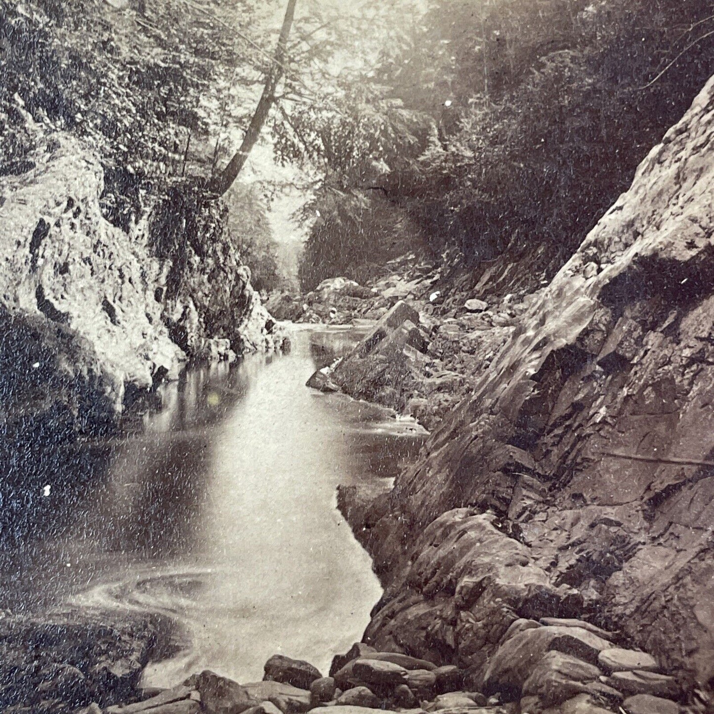 Quechee Gorge Vermont Stereoview Photo Henry Osgood Bly Antique c1870 X963