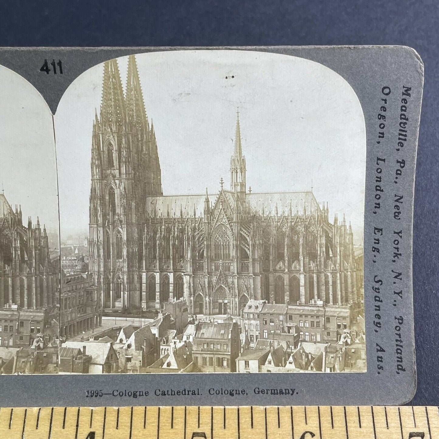 Antique 1903 Cathedral In Cologone Germany Koln Stereoview Photo Card P2235