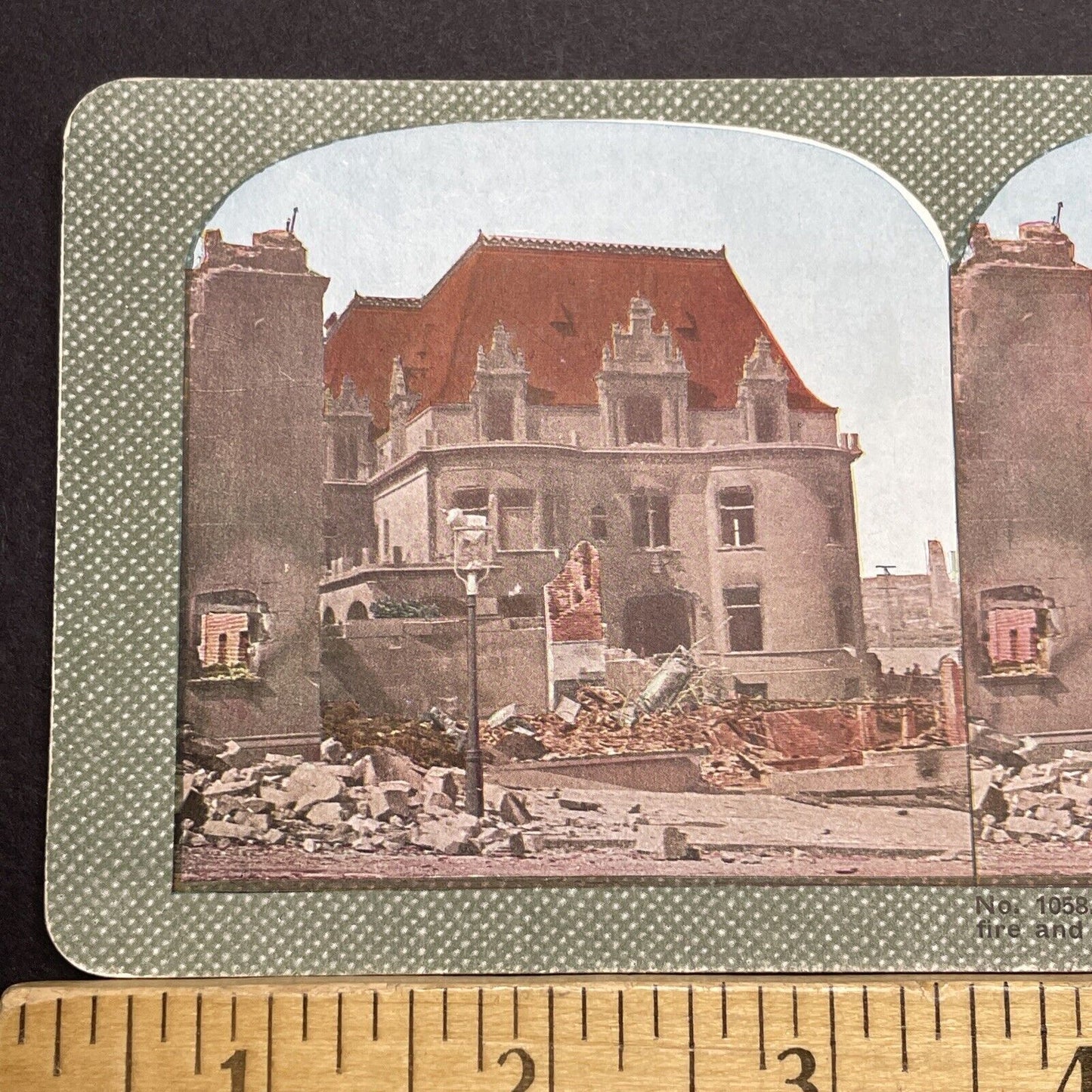 Antique 1910s San Francisco Earthquake Spreckels Stereoview Photo Card 2300-57