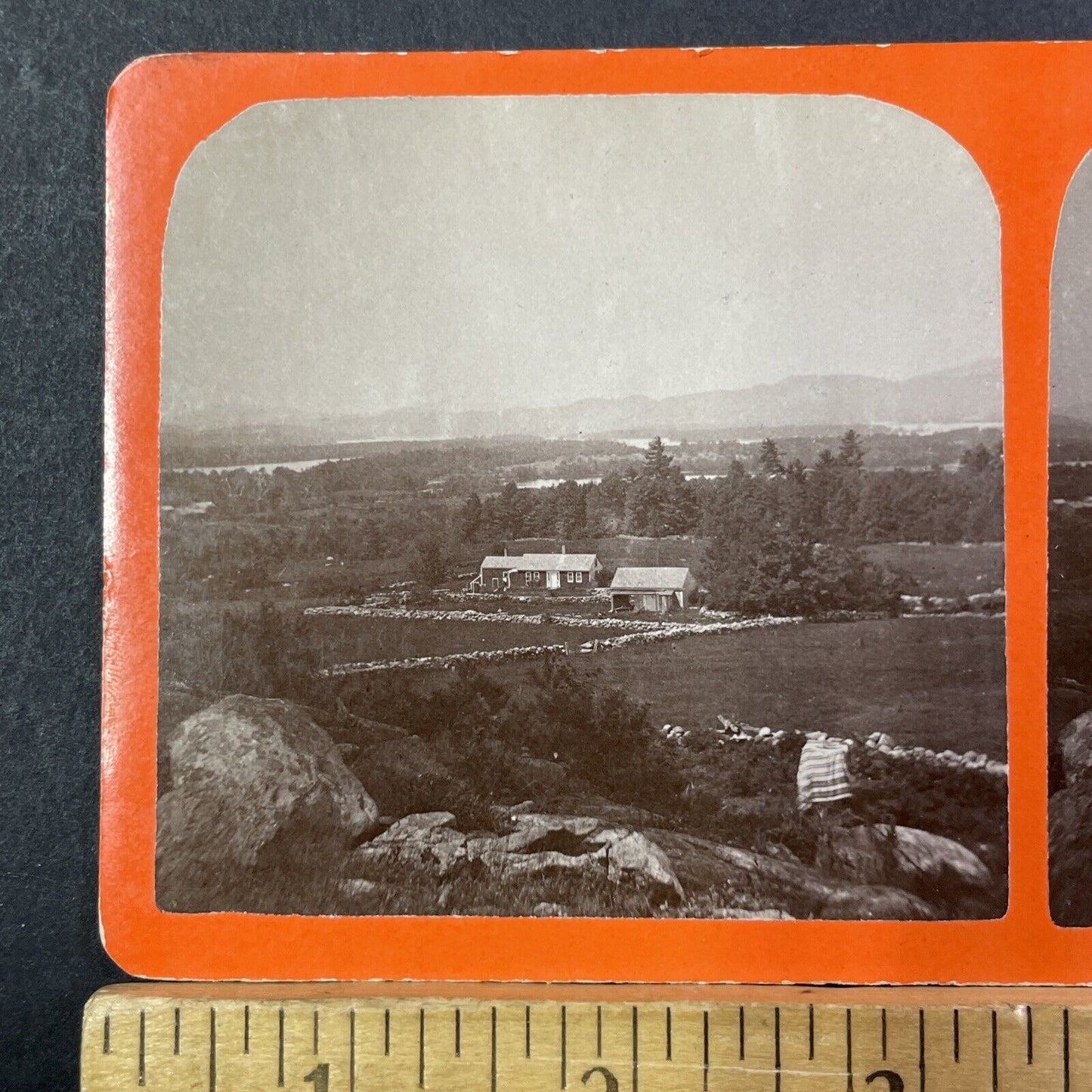 Meridith New Hampshire Stereoview CH Colby Photo Card Antique 1860s X906