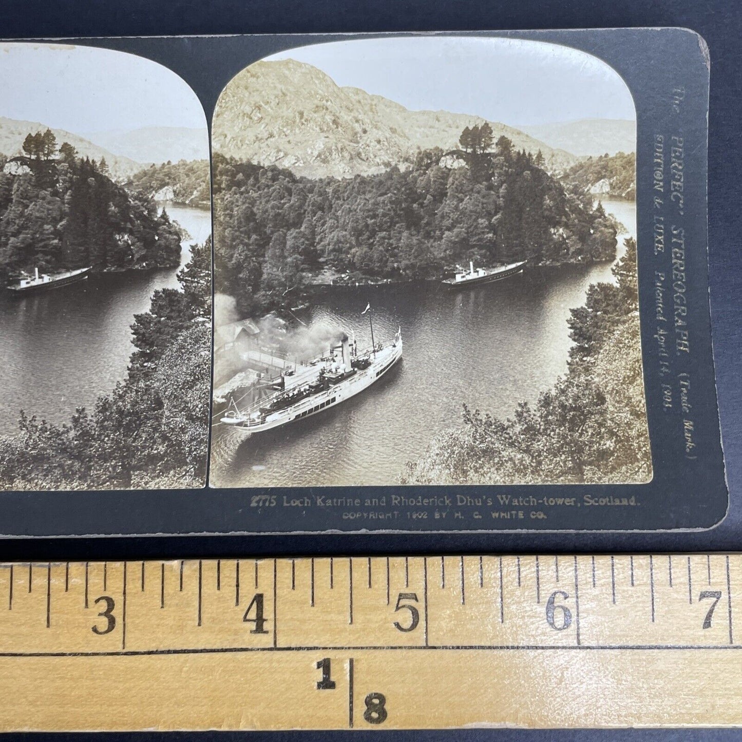 Antique 1902 Loch Katrine & Roderick Dhu Scotland Stereoview Photo Card P921